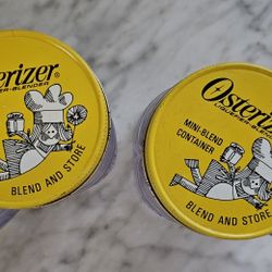 Vintage Osterizer Mini Blend Container Blend & Store 8 oz with Lid Jar Set Of 2