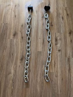 Heavy Duty Weight Lifting Chains Set with Olympic Barbell Collars (Pair)