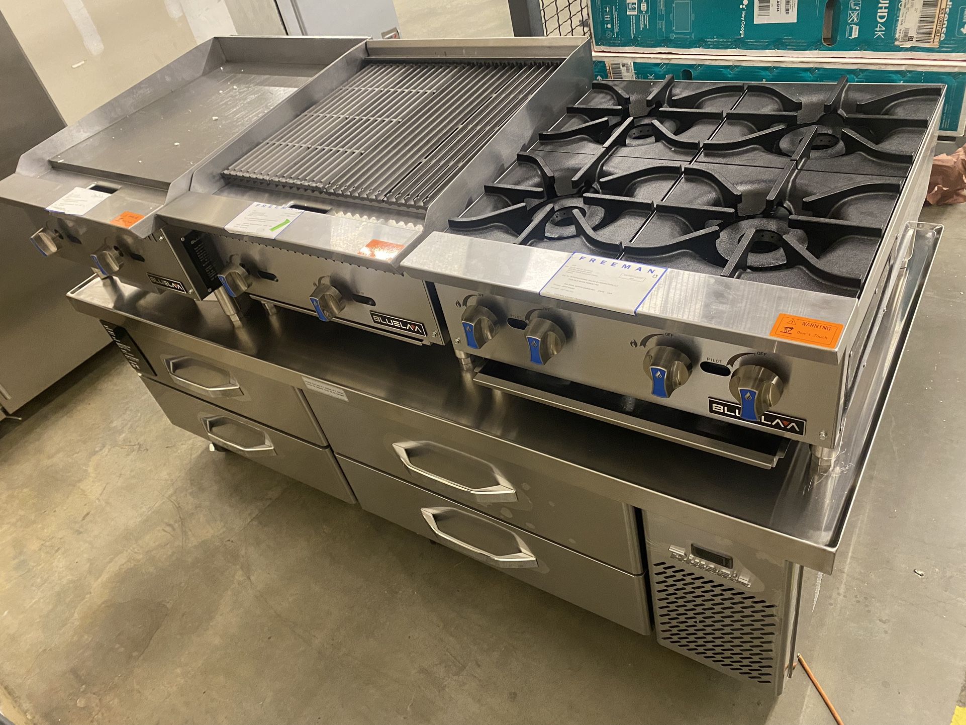 Commercial Chef Base With Griddle, Grill And 4 Burners, Package Deal