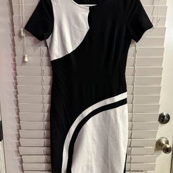 Homeyee Black And White Formal Dress Size Small 