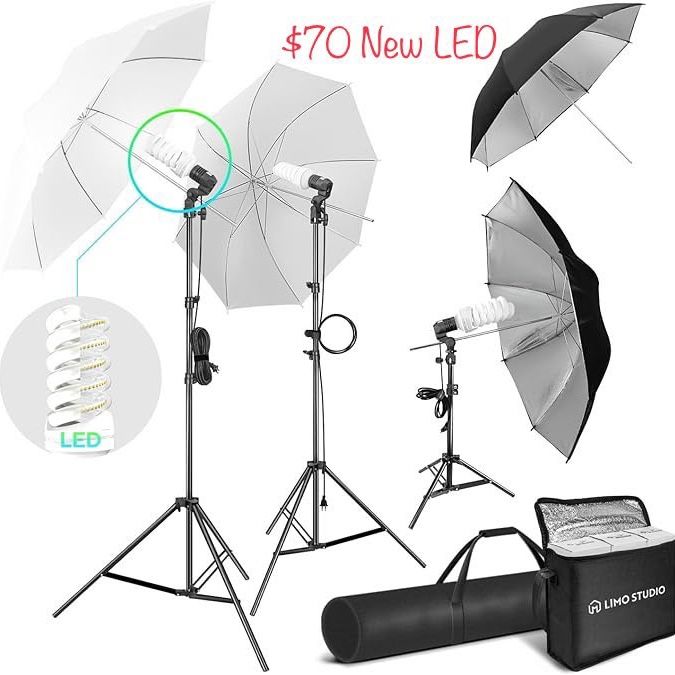 LimoStudio, 900W LED Photography Umbrella Lighting Kit