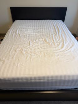 Black queen bed frame