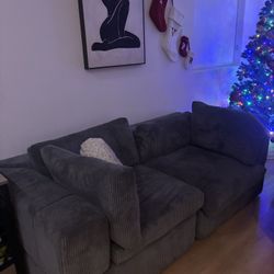 Used Grey Corduroy Sofa 