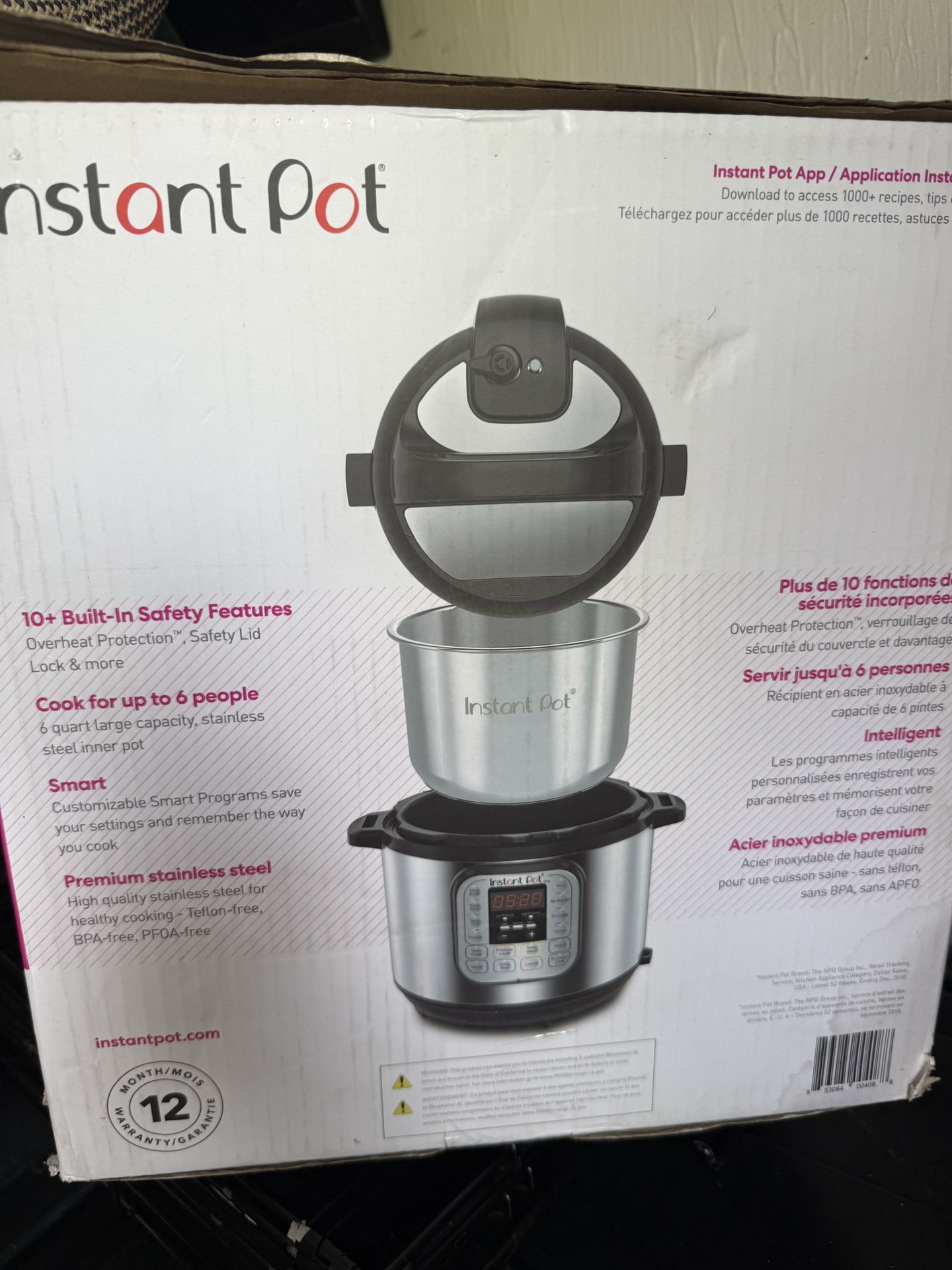 Instapot 6-Quart 7-in-1 Pressure Cooker, like new!