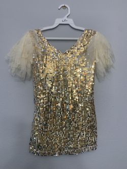 Costume Halloween. Gold Sequin Top Women’s Small