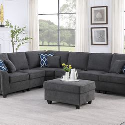 READ DESCRIPTION! Large Grey Sectional Couch 