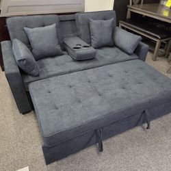 Brand New Sofa Pull Out Bed, Pull Up Cup Holders, USB TYPE C $449