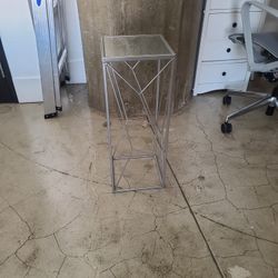 Cute Silver End Table For Sale