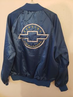 "NOS" Brand New Vintage Genuine Chevrolet Westark BLUE Satin Bomber Jacket Size Large 