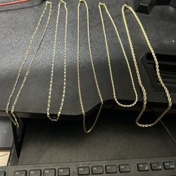 Gold Plated Female Necklaces & Gold Plated Rope Chains 