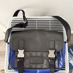 Coach Track Crossbody Color Block Bag Unisex Calf Leather