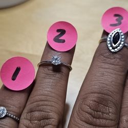 Sterling Silver Moissanite rings and Kids set