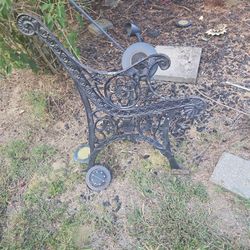 Cast iron sides of bench