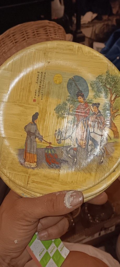 Vintage Bamboo Plates