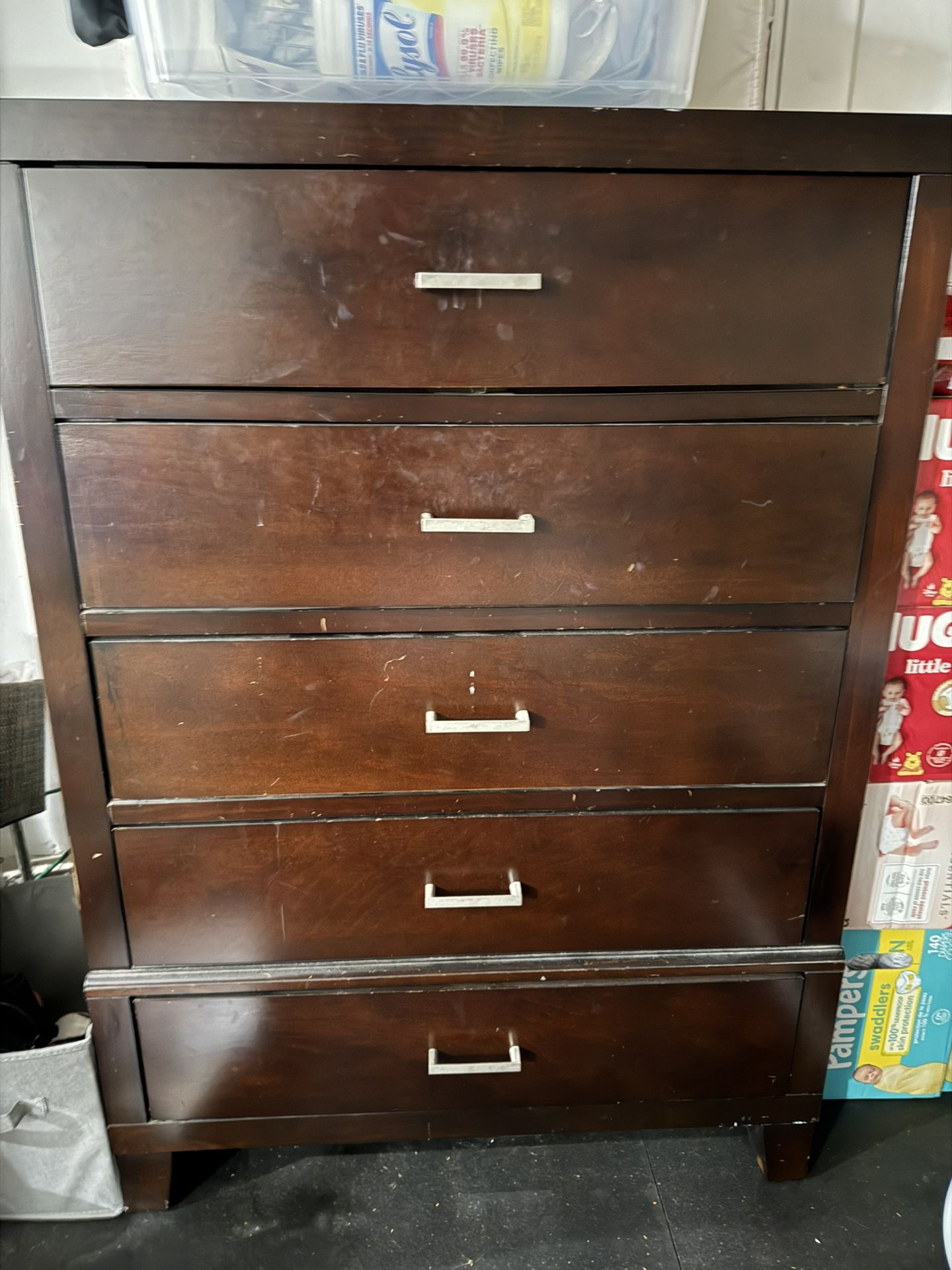 Wood Dresser Dark Brown