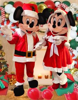 Mickey and Minnie Christmas Mascot Costumes - $650 Each