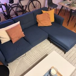 Burrow Nomad Sofa Sectional In Navy Blue