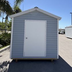 8x8 Mountaineer Shed (Azure Blue/White/Emerald Green)