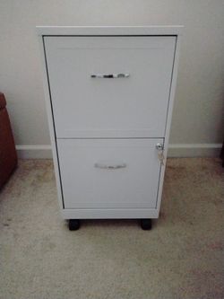White Metal Filing Cabinet