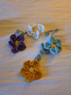 Handmade Crochet Flower Rear View Mirror Car Hanging