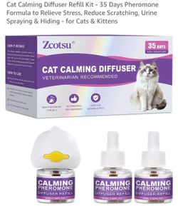Zcotsu Cat Calming Diffuser Refill Kit 35 Days Pheromone for Cats Kittens