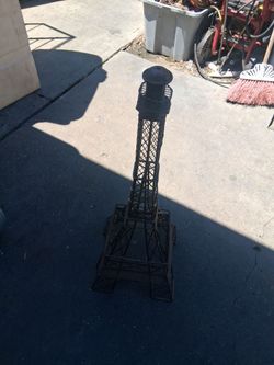 Vintage large metal wire eiffel tower display figurine