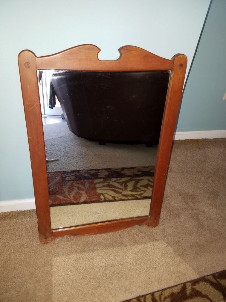 Magnificent 1930's Antique Consider H. Willett Solid Maple Framed Mirror