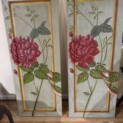 Beautiful matching panel artwork with flowers