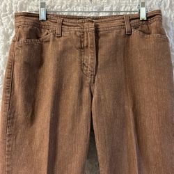 Eddie Bauer: Brown Denim Low Rise Pants, Size: 8