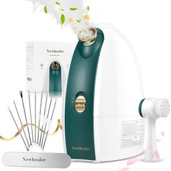 Newbealer Facial Steamer, 3in1 Aromatherapy Face Humidifier, 20 Min Hot & 60 Min Cold Nano Ionic Steam, 180ml Sinuses Moisturizing Cleansing Pores, Bo