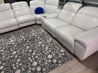 SECTIONAL GENUINE LEATHER RECLINER ELECTRIC WHITE COLOR ✅💥🚛DELIVERY SERVICE AVAILABLE 💥✅🚛