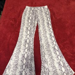 Snake print flare pants 