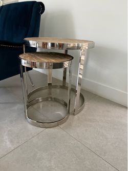 Nesting Side Tables with Chrome Frame