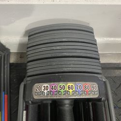 Set of 90 Pound Adjustable Powerblock Dumbbell 