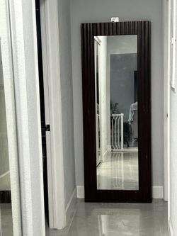 Rustic Full Length Mirror 72”x27”Large Mirror Rectangular Vintage Wood Framed Floor Mirror Full Body Mirror with back stand