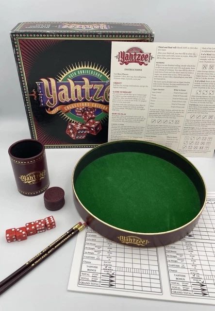 Yahtzee 40th Anniversary Collectors Edition MB 1995 100% COMPLETE