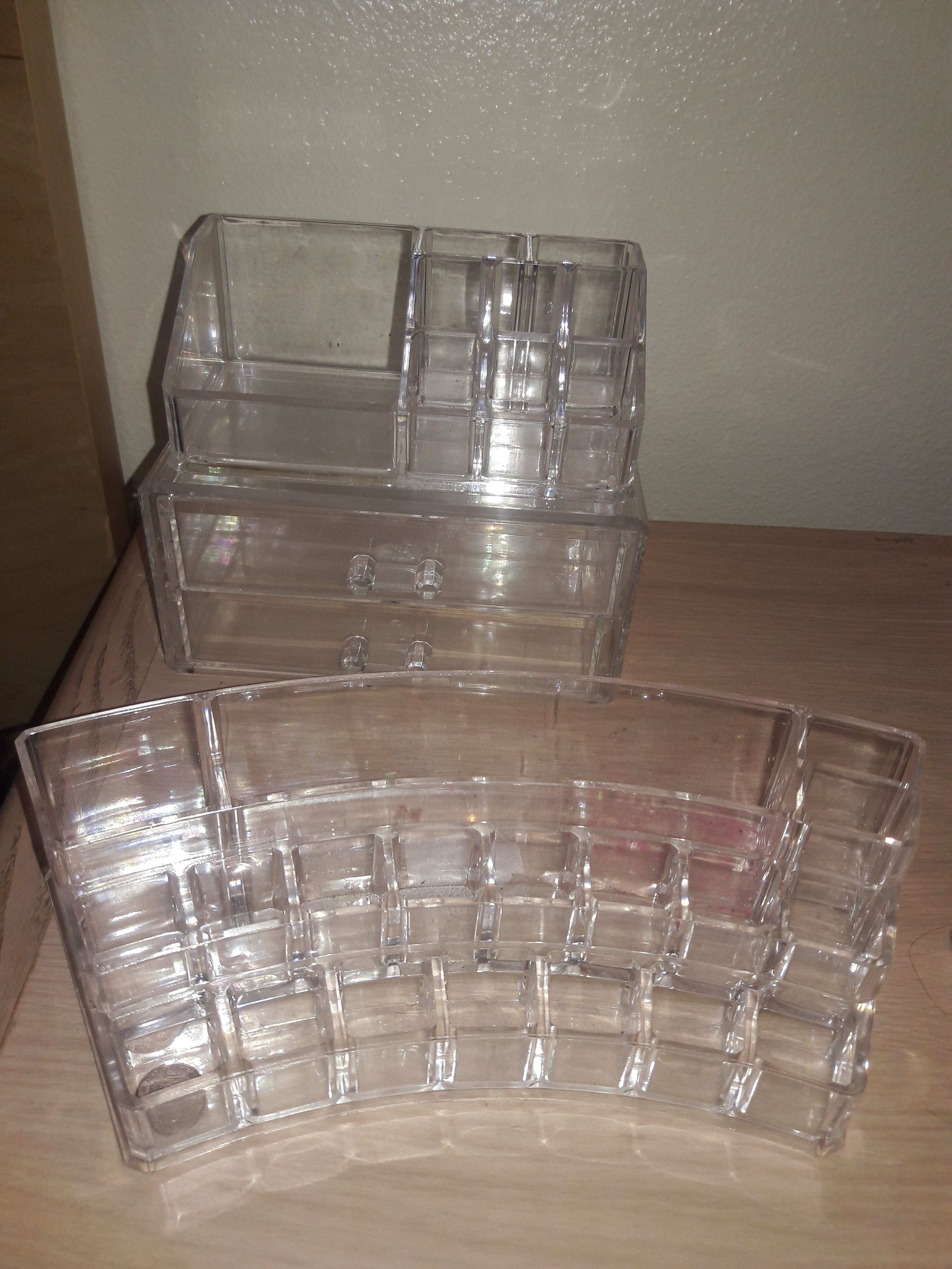 Acrylic makeup vanity organizers