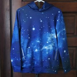 SAYM, Teen Boys' Galaxy Fleece Sweatshirts Pocket Pullover Hoodies, 14/16