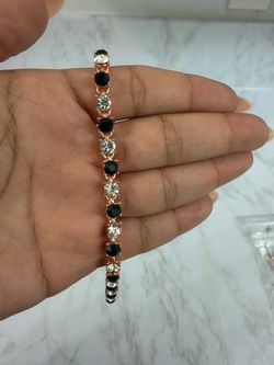 Emerald green and clear stone bracelet