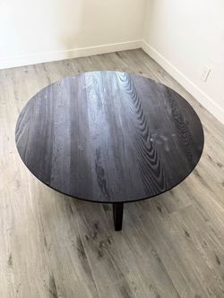 Round Black Wood coffee Table