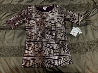 New elegant Gigi Lularoe top size small size 6 gold and maroon burgundy