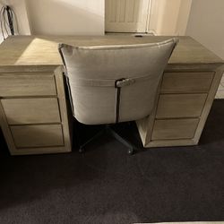 bedroom set Full bed, headboard with floating drawers& desk with 6 drawrers
