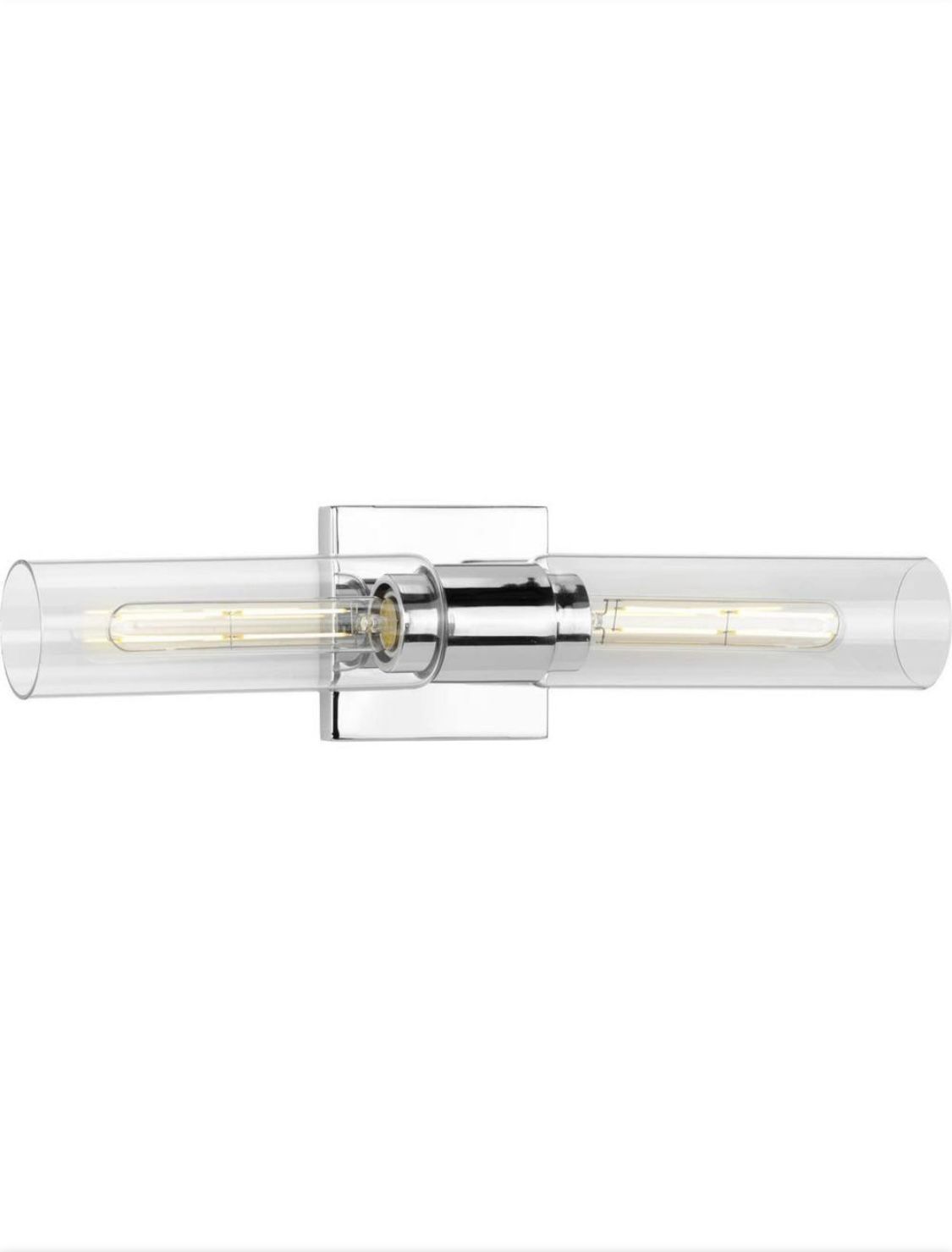 New 20.37” W 2-Light Polished Chrome Clear Glass Modern Wall Light P300300-015