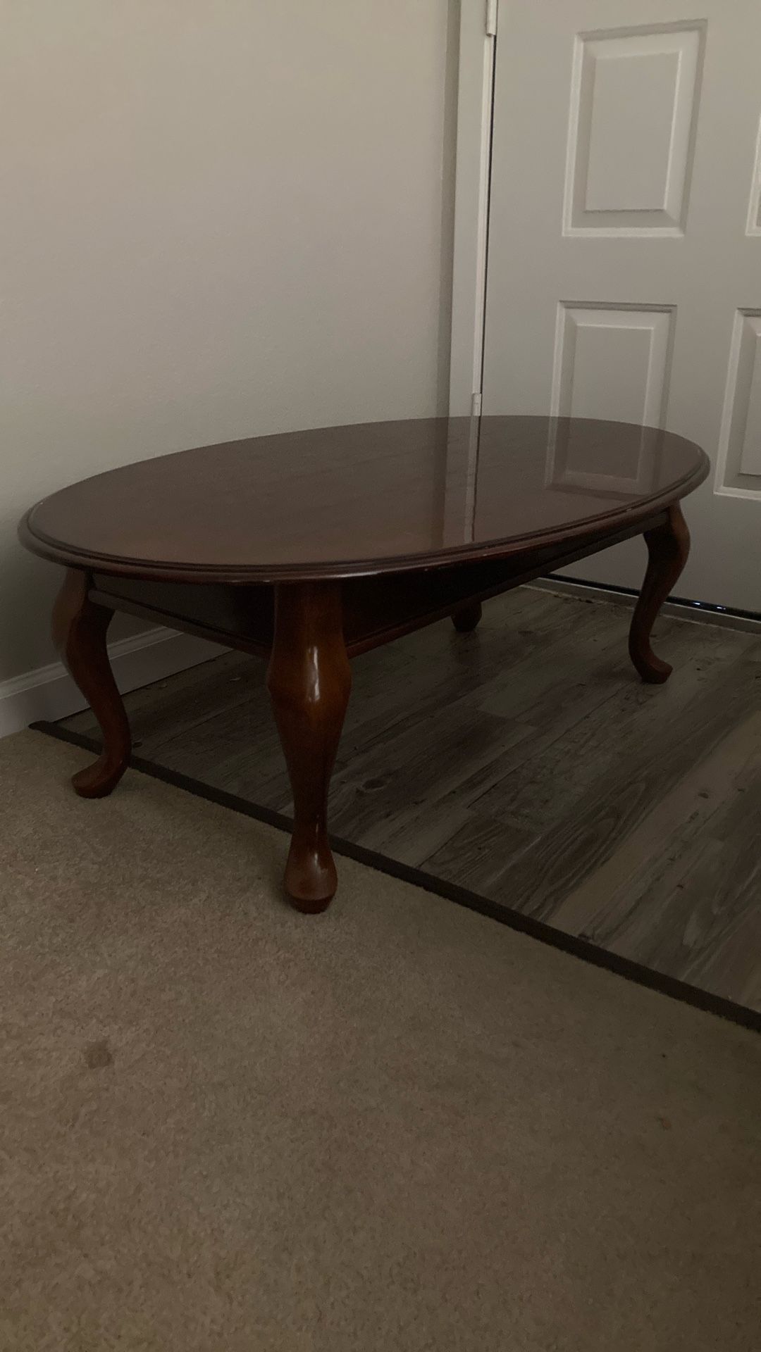 Wood Oval Coffee Table
