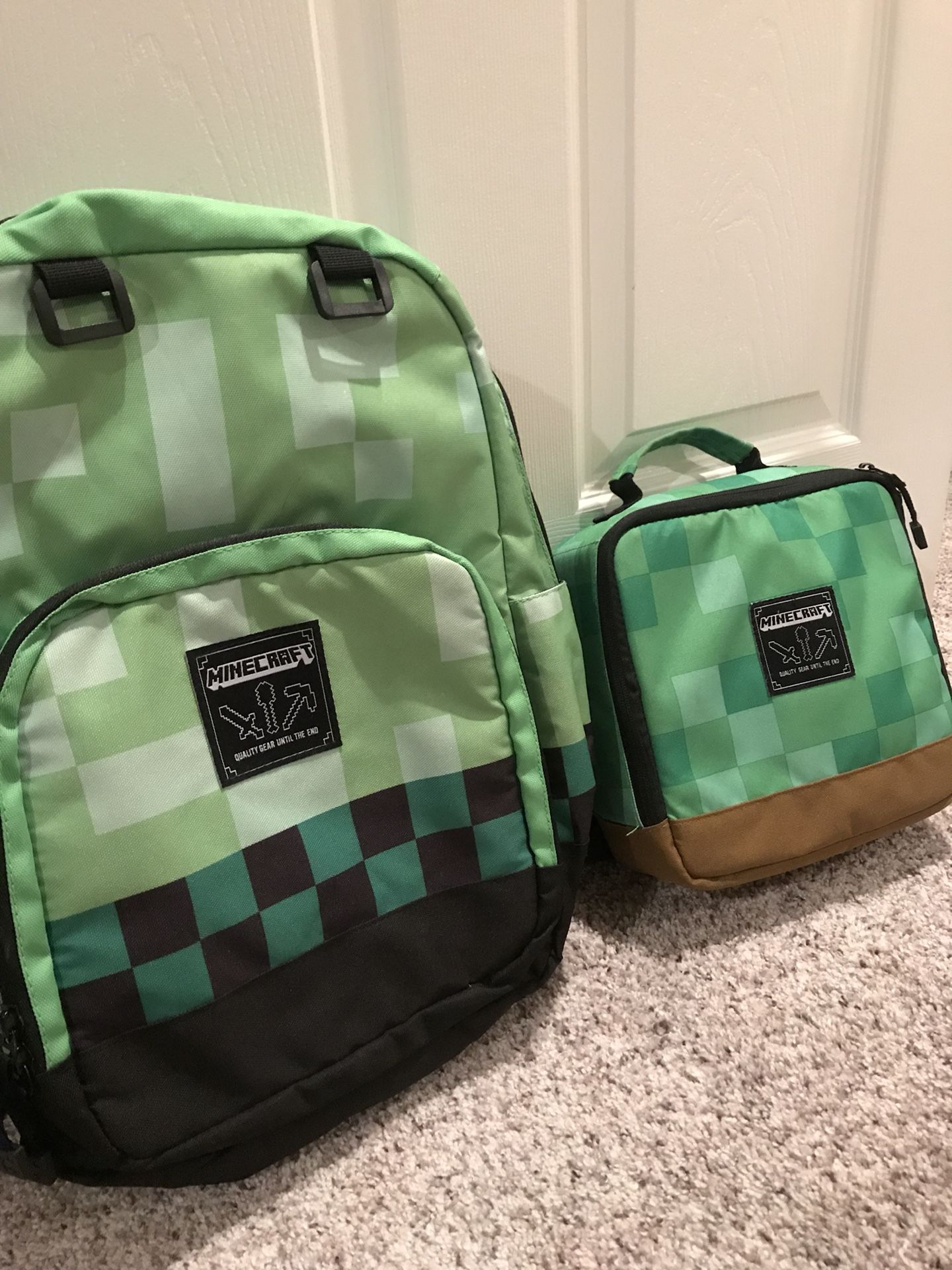 New Minecraft backpack and lunchbox