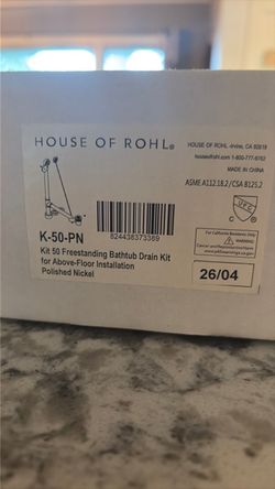 Rohl polished knickel freestanding tub waste and overflow drain
