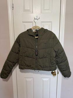 Vans Cropped Puffer Jacket – Size M – Olive Green