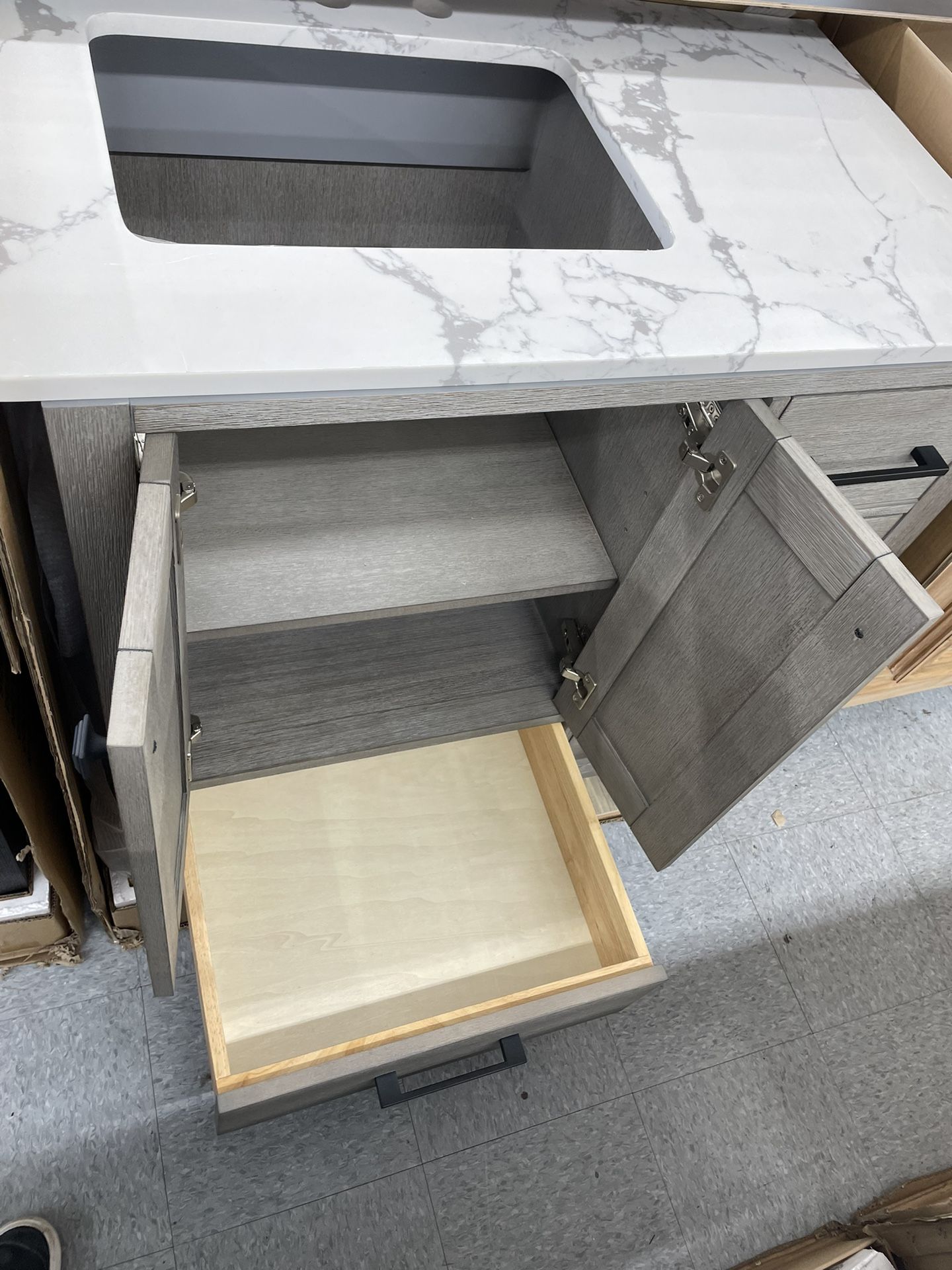 36” Solid Wood Bathroom Vanity With Quartz Top Home & Garden