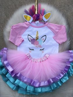 Unicorn size 2/3 Tutu Set