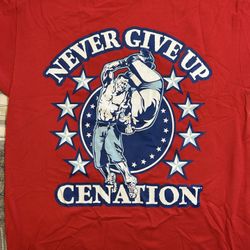 John Cena “Never Give Up Cenation” WWE Authentic T-Shirt – Size L (NOS)